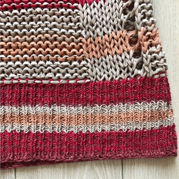 Free People Desert Moon Crochet Open Knit Striped Sweater Size XS - Picture 9 of 11